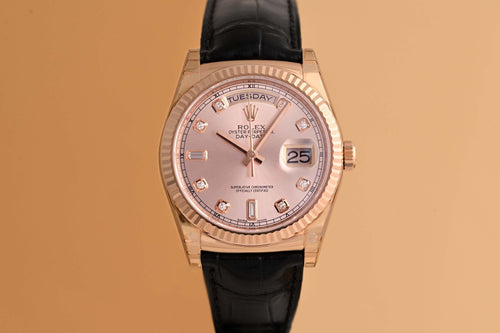 Rolex Day-Date Rose Gold 118135 - Rose Dial - Full Set - N.O.S.