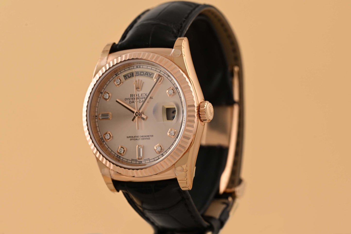 Rolex Day-Date Rose Gold 118135 - Rose Dial - Full Set - N.O.S.