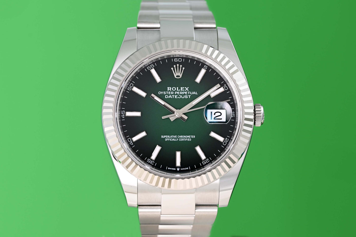 Rolex Datejust 41 - 126334 - Green Ombre Dial - Full Set - NEW