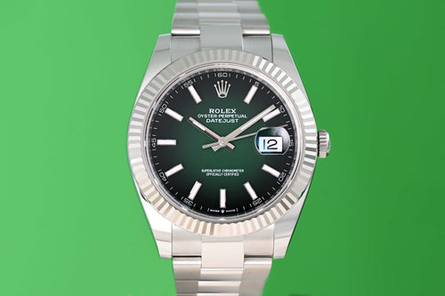 Rolex Datejust 41 - 126334 - Green Ombre Dial - Full Set - NEW