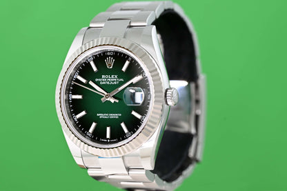 Rolex Datejust 41 - 126334 - Green Ombre Dial - Full Set - NEW