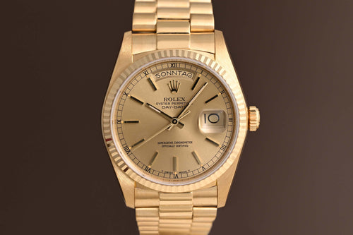 Rolex Day Date 36mm Gelbgold 18038 - 18k Yellow Gold - Full Set