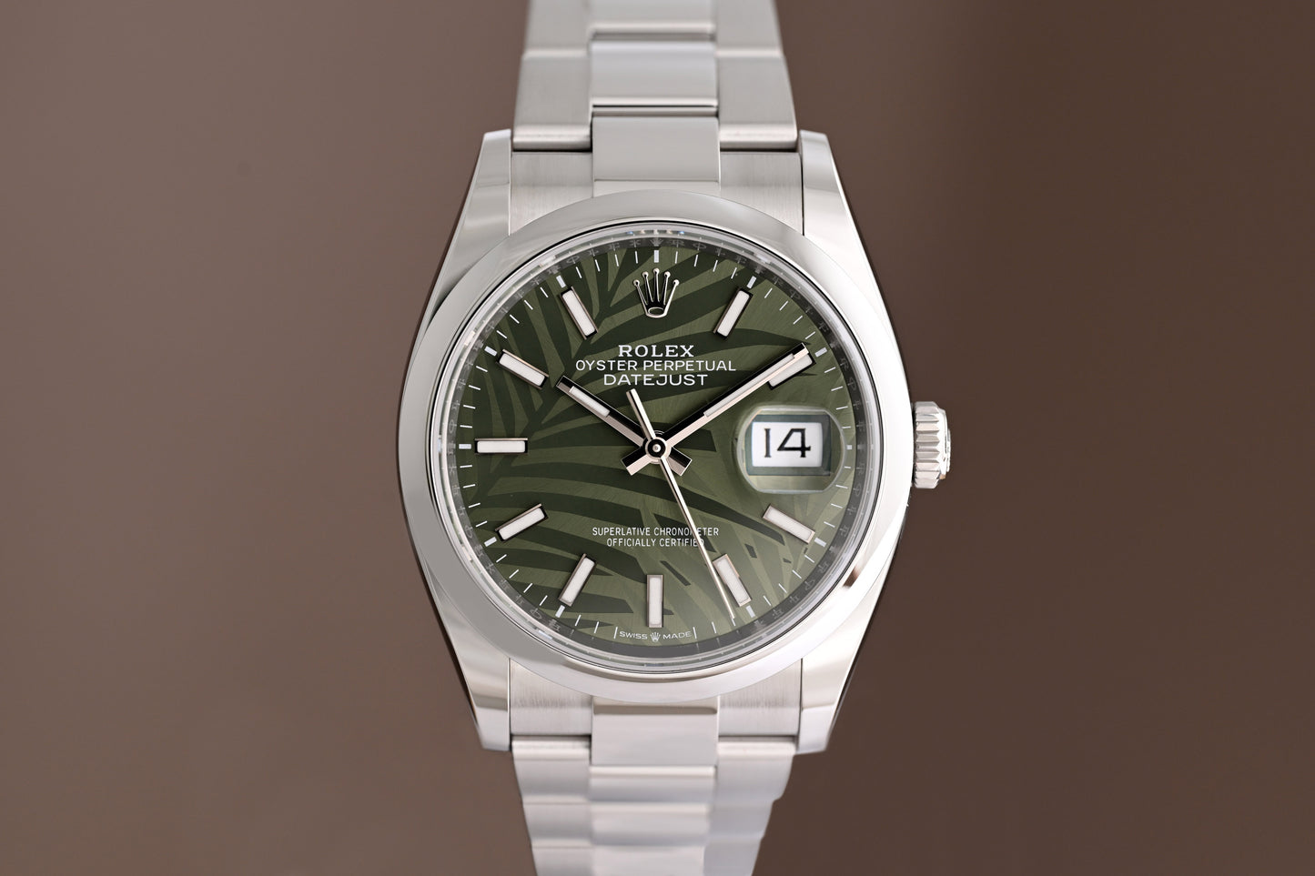 Rolex Oyster Perpetual Datejust 126200 - Full Set - Palm Motif Dial