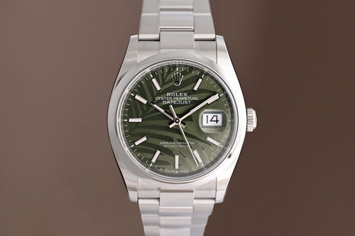 Rolex Oyster Perpetual Datejust 126200 - Full Set - Palm Motif Dial
