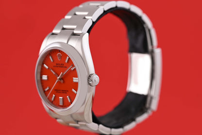 Rolex Oyster Perpetual 36mm 126000 - Full Set - Coral Red Dial - 2022 - Like NEW