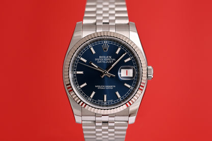 Rolex Oyster Perpetual Datejust 116234 - Blue Dial - Full Set - LC100
