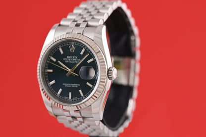 Rolex Oyster Perpetual Datejust 116234 - Blue Dial - Full Set - LC100