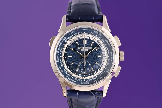 Patek Philippe World Time 5930G-010 - Blue Dial - Full Set - Like New 2022