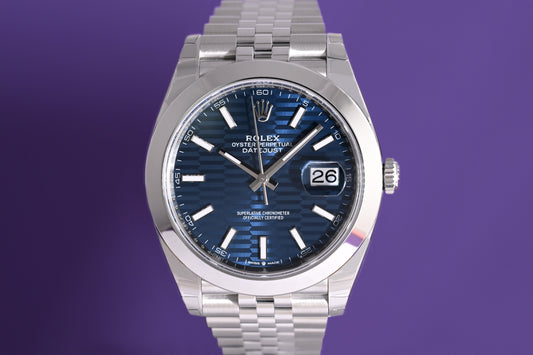 Rolex Datejust 41 - 126300 - Blue Motif Dial - Full Set - NEW 2024