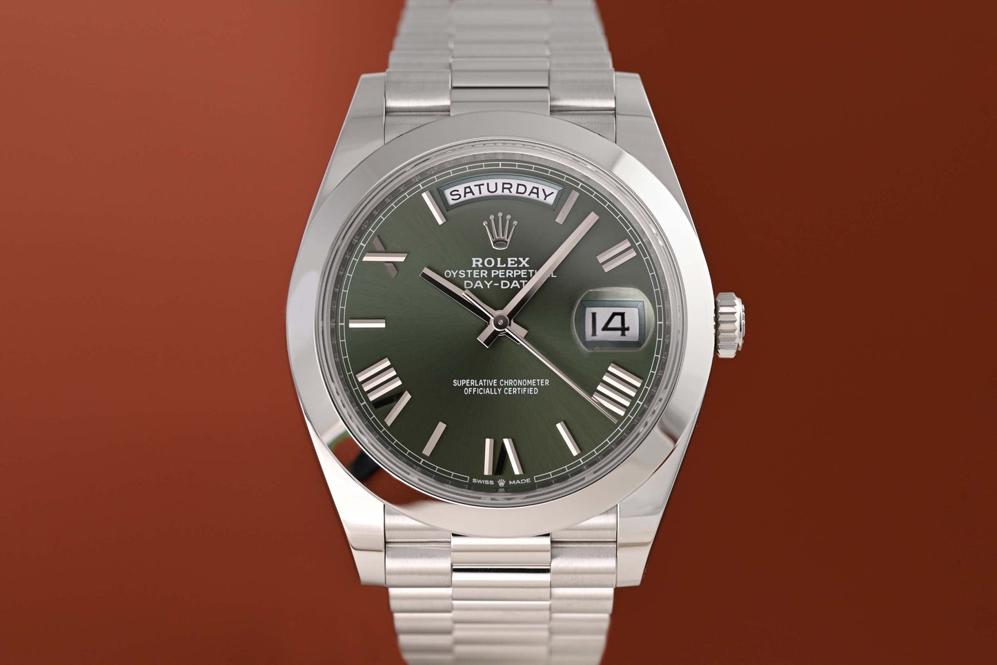 Rolex Day Date 40 Platin 228206 - Full Set - Green Dial