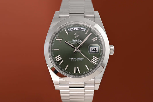 Rolex Day Date 40 Platin 228206 - Full Set - Green Dial