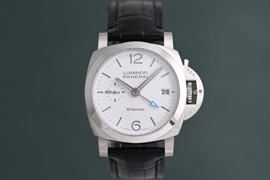 Panerai Luminor "Quaranta BiTempo" - PAM01367 - White Dial - Full Set