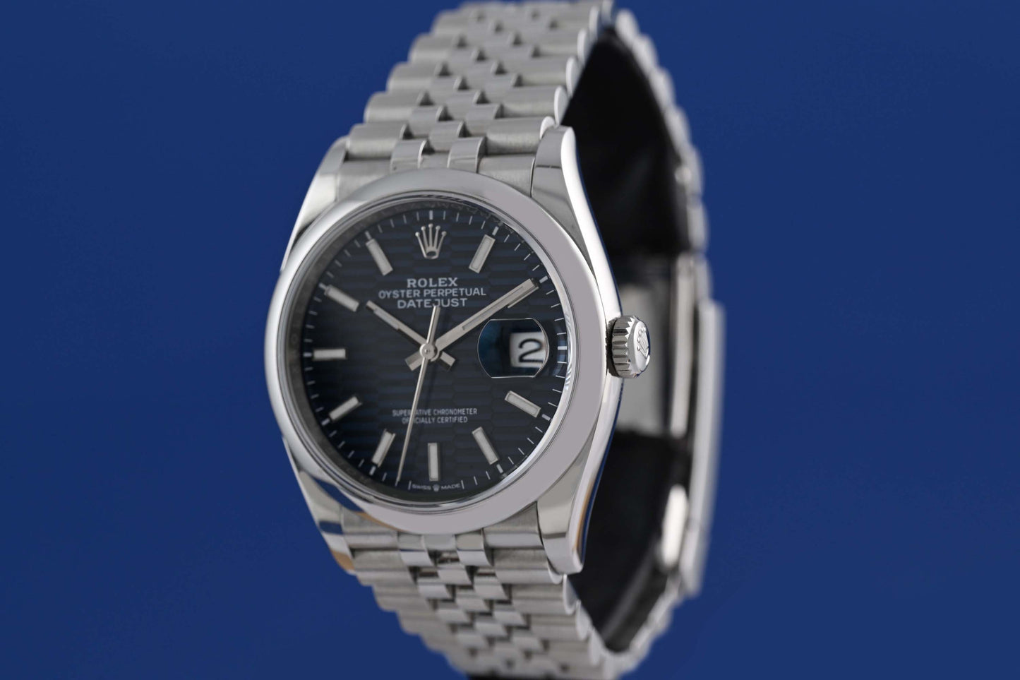 Rolex Oyster Perpetual Datejust 126200 - Blue Motif Dial - Full Set