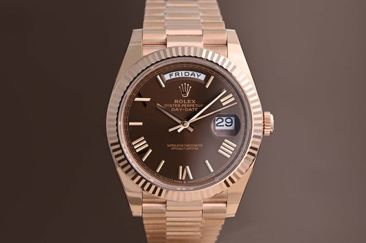 Rolex Day Date 40 Roségold 228235 - Full Set - Chocolate Dial