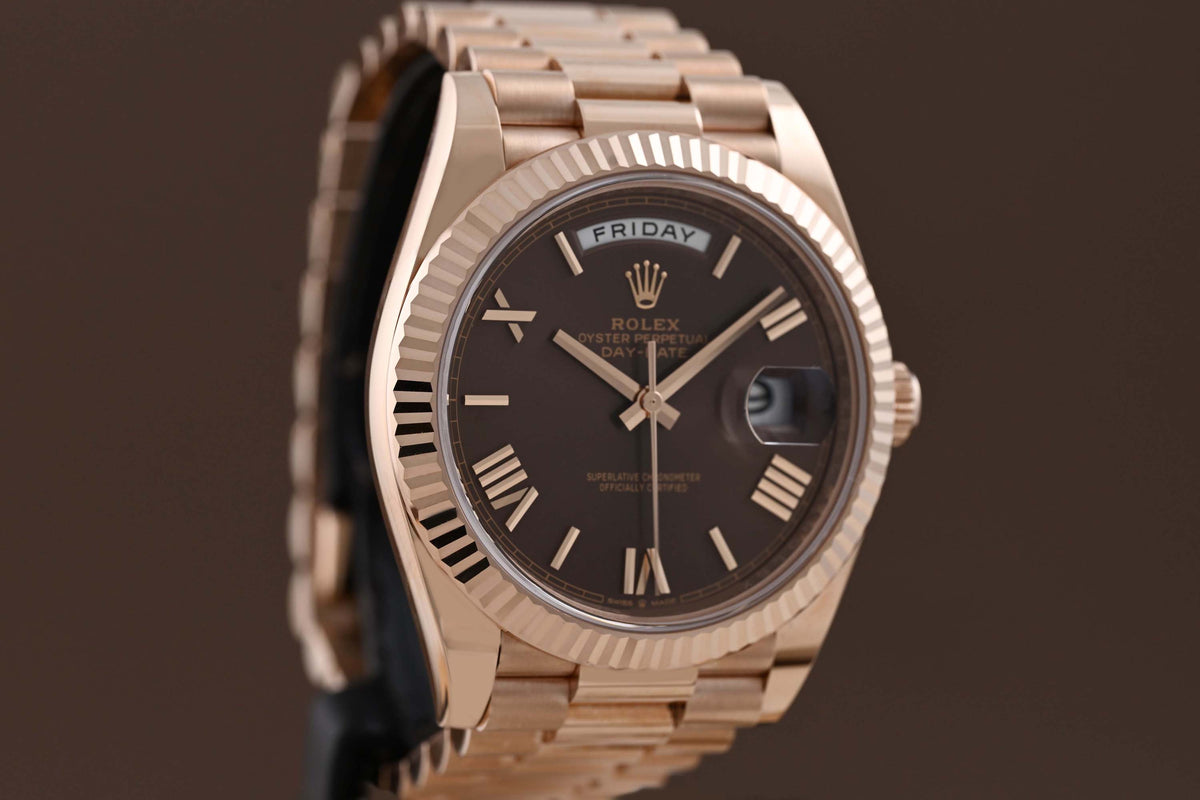 Rolex Day Date 40 Roségold 228235 - Full Set - Chocolate Dial
