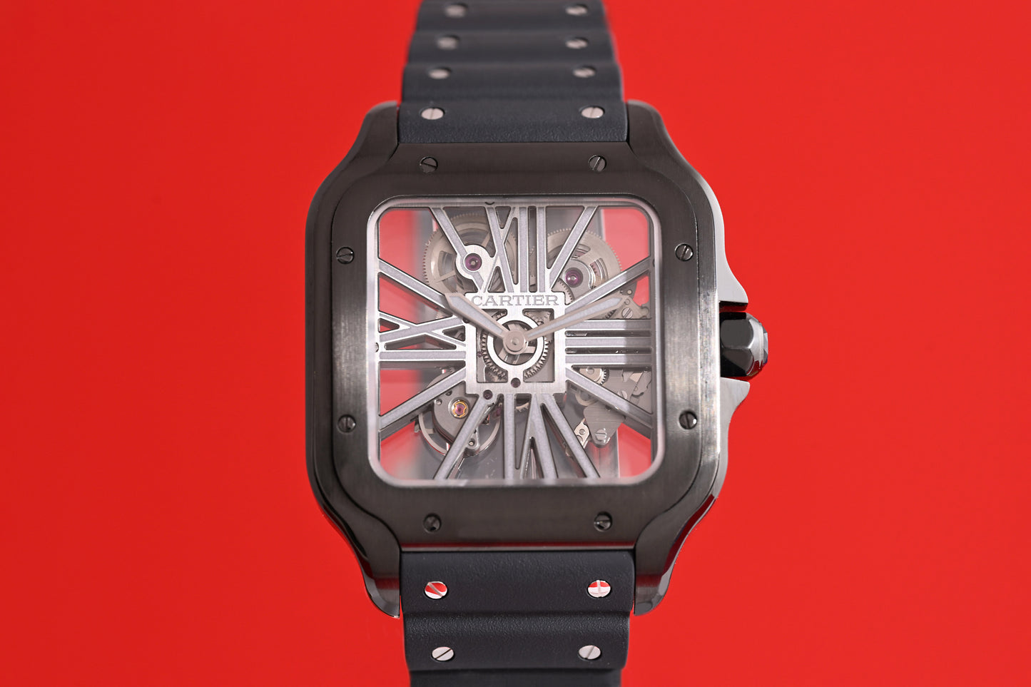 Cartier Santos Skeleton Black Whsa0009 - Full Set