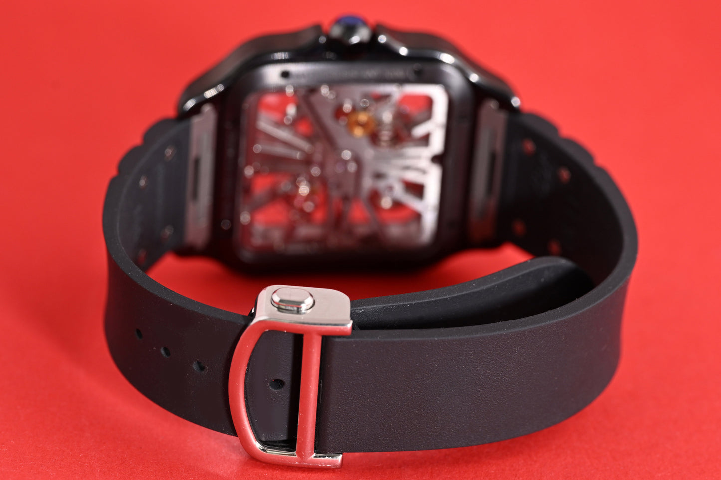 Cartier Santos Skeleton Black Whsa0009 - Full Set