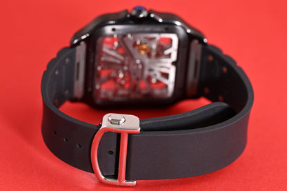 Cartier Santos Skeleton Black Whsa0009 - Full Set