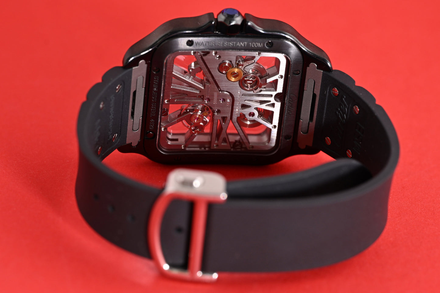 Cartier Santos Skeleton Black Whsa0009 - Full Set