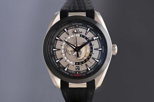 Omega Seamaster Aqua Terra 150M Worldtimer Titanium - Full Set