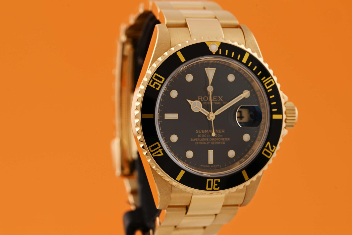 Rolex Submariner Yellow Gold - 16618 - Full Set - Rehaut