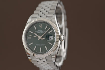 Rolex Oyster Perpetual Datejust 126234 - Full Set - Green Dial - New 2025