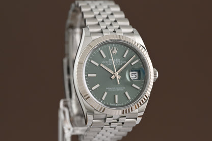 Rolex Oyster Perpetual Datejust 126234 - Full Set - Green Dial - New 2025