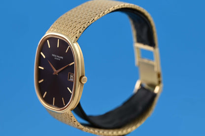 Patek Philippe Ellipse Jumbo - Blue Dial - 3605/001 Yellow Gold - Full Set
