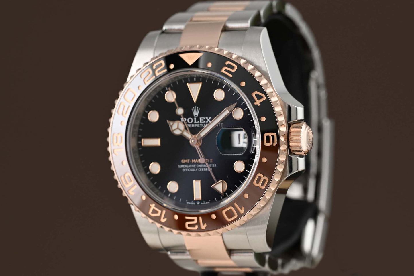 Rolex GMT Master II Rootbeer Steel/Rose Gold - 126711CHNR - Full Set