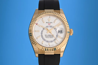 Rolex Sky Dweller Yellow Gold 336238 - White Dial - Full Set