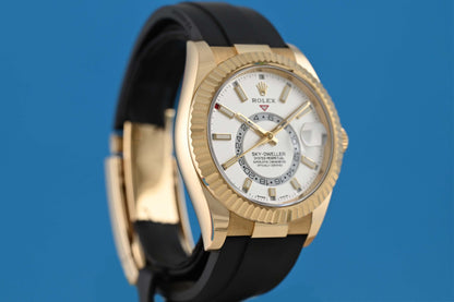 Rolex Sky Dweller Yellow Gold 336238 - White Dial - Full Set