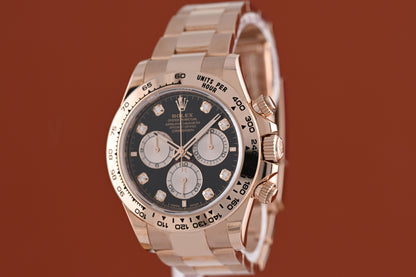 Rolex Daytona 126505 - Rose Gold - Full Set - Black Diamond Dial