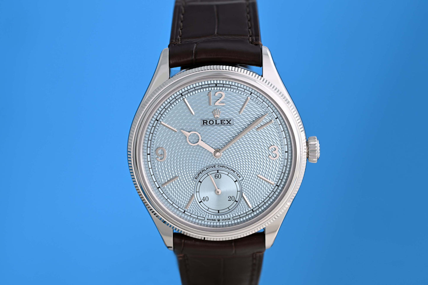 Rolex 1908 - Ice Blue Dial - Platinum - Full Set - NEW 2026
