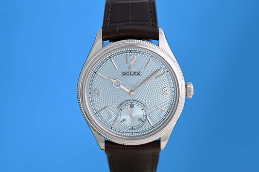 Rolex 1908 - Ice Blue Dial - Platinum - Full Set - NEW 2026