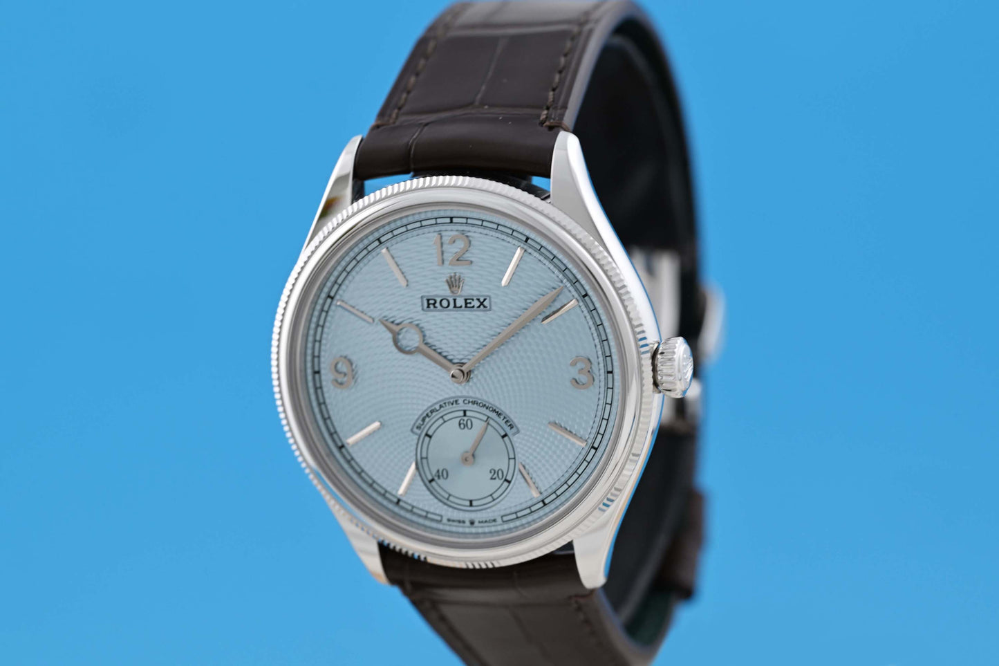 Rolex 1908 - Ice Blue Dial - Platinum - Full Set - NEW 2026
