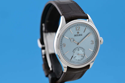 Rolex 1908 - Ice Blue Dial - Platinum - Full Set - NEW 2026