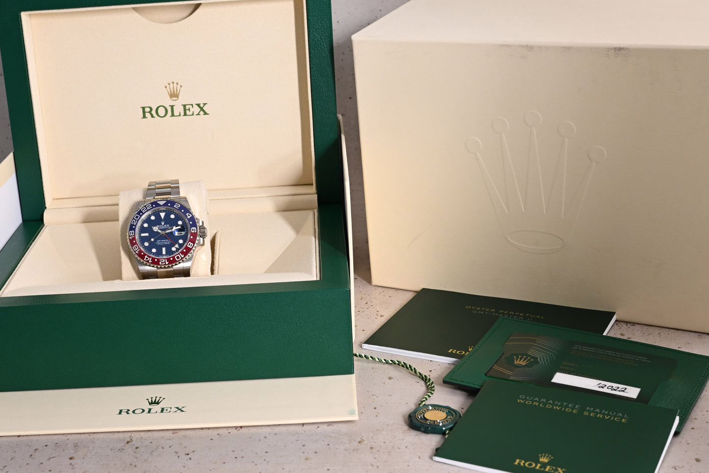 Rolex GMT Master II 126719BLRO - White Gold Pepsi - Full Set - Blue Dial