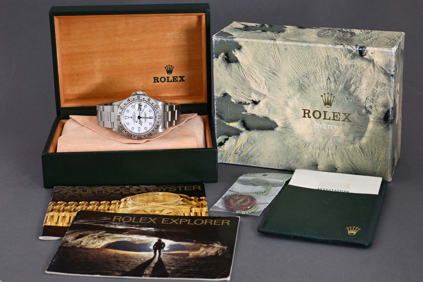 Rolex Explorer II 16570 - Full Set - Polar Dial