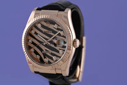Rolex Datejust 36mm Rose Gold - 116135 - "Zebra Dial" - Fresh Rolex Service