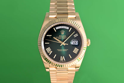 Rolex Day Date 40 Gelbgold 228238 - Full Set - Green Ombré Dial - Like NEW