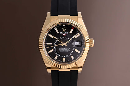 Rolex Sky Dweller Yellow Gold 326238 - Black Dial - Full Set