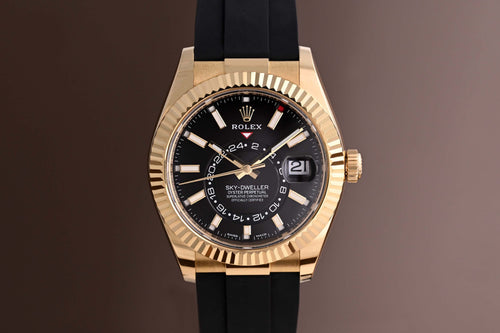 Rolex Sky Dweller Yellow Gold 326238 - Black Dial - Full Set