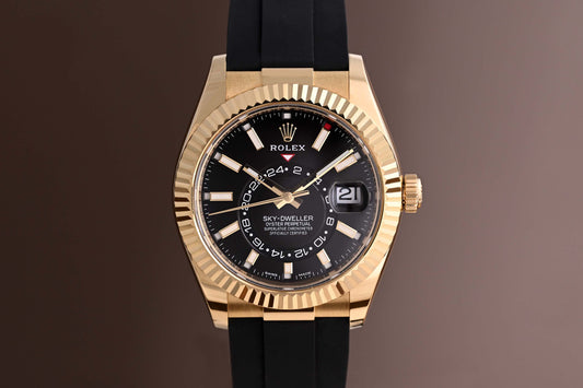 Rolex Sky Dweller Yellow Gold 326238 - Black Dial - Full Set