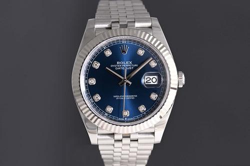 Rolex Datejust 41 - 126334 Blue Dia Dial - Full Set