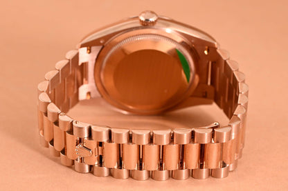 Rolex Day Date 36 Rose Gold 128235 - Full Set - Eisenkiesel Diamond Dial