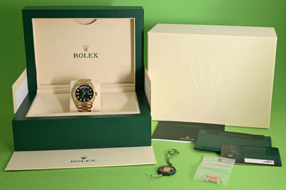 Rolex Day Date 36 Gelbgold 128238 - Green Ombre Dia Dial - Full Set - Like NEW
