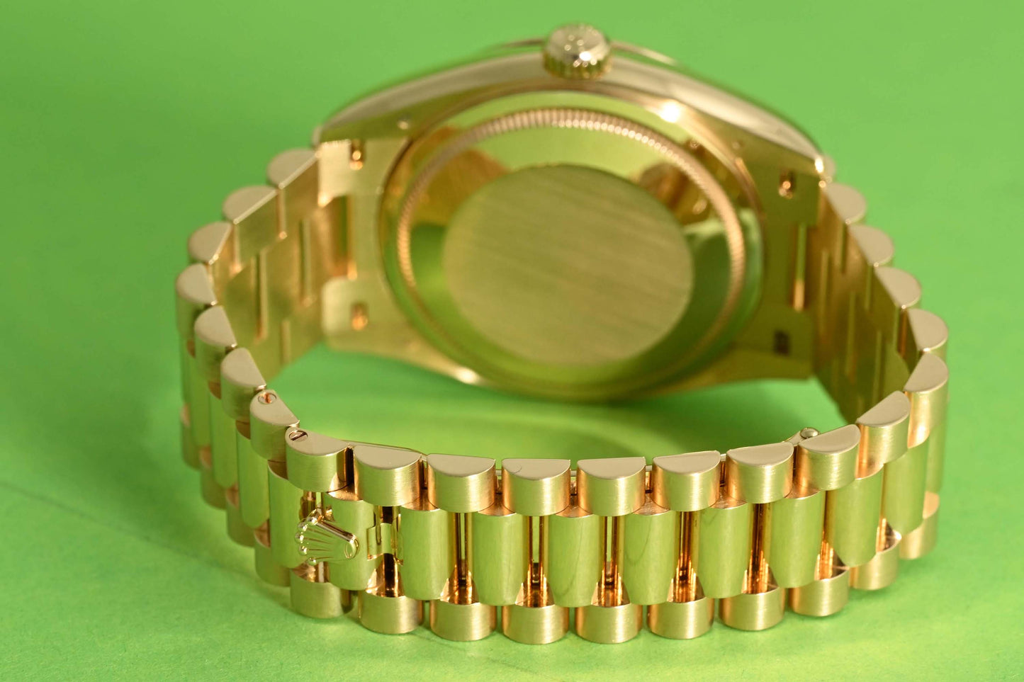 Rolex Day Date 36 Gelbgold 128238 - Green Ombre Dia Dial - Full Set - Like NEW