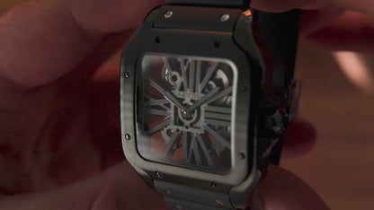 Cartier Santos Skeleton Black Whsa0009 - Full Set